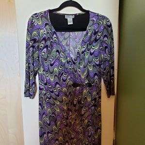Purple & green dress